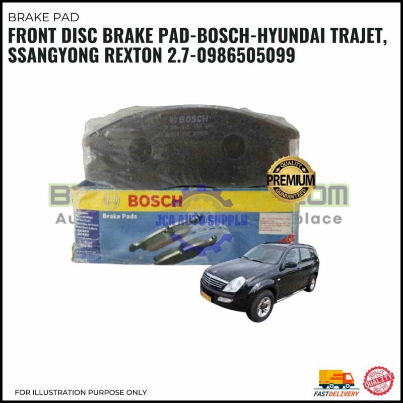 Bosch front disc brake pads for Hyundai Trajet and Ssangyong Rexton