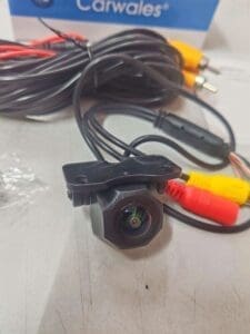 Car backup camera with RCA cables and power wires